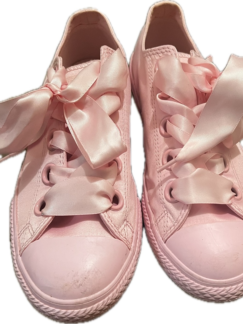 Converse All Star Low-Top Satin Sneakers in Light Pink